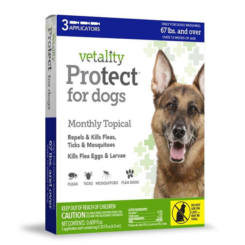 Vetality Protect for Dogs 67 lbs and Over, 3 doses