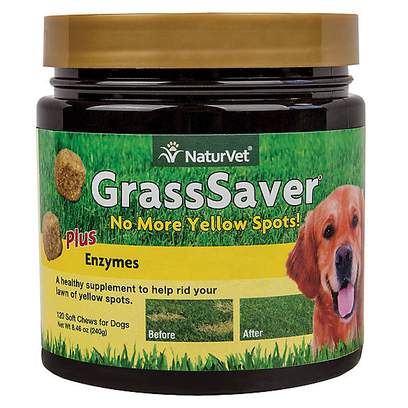 NaturVet GrassSaver Plus Enzymes Soft Chews for Dogs, 120 count