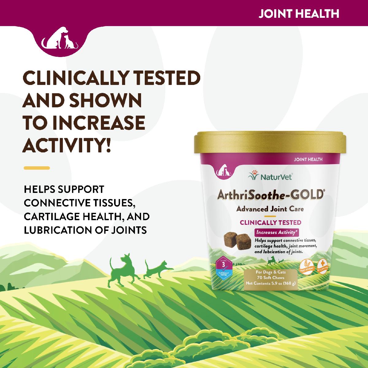 NaturVet ArthriSoothe GOLD Advanced Care Soft Chews 70 count