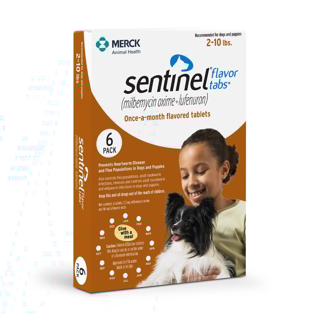 Sentinel Flavor Tabs (milbemycin oxime/lufenuron) for Toy Dogs, 2
