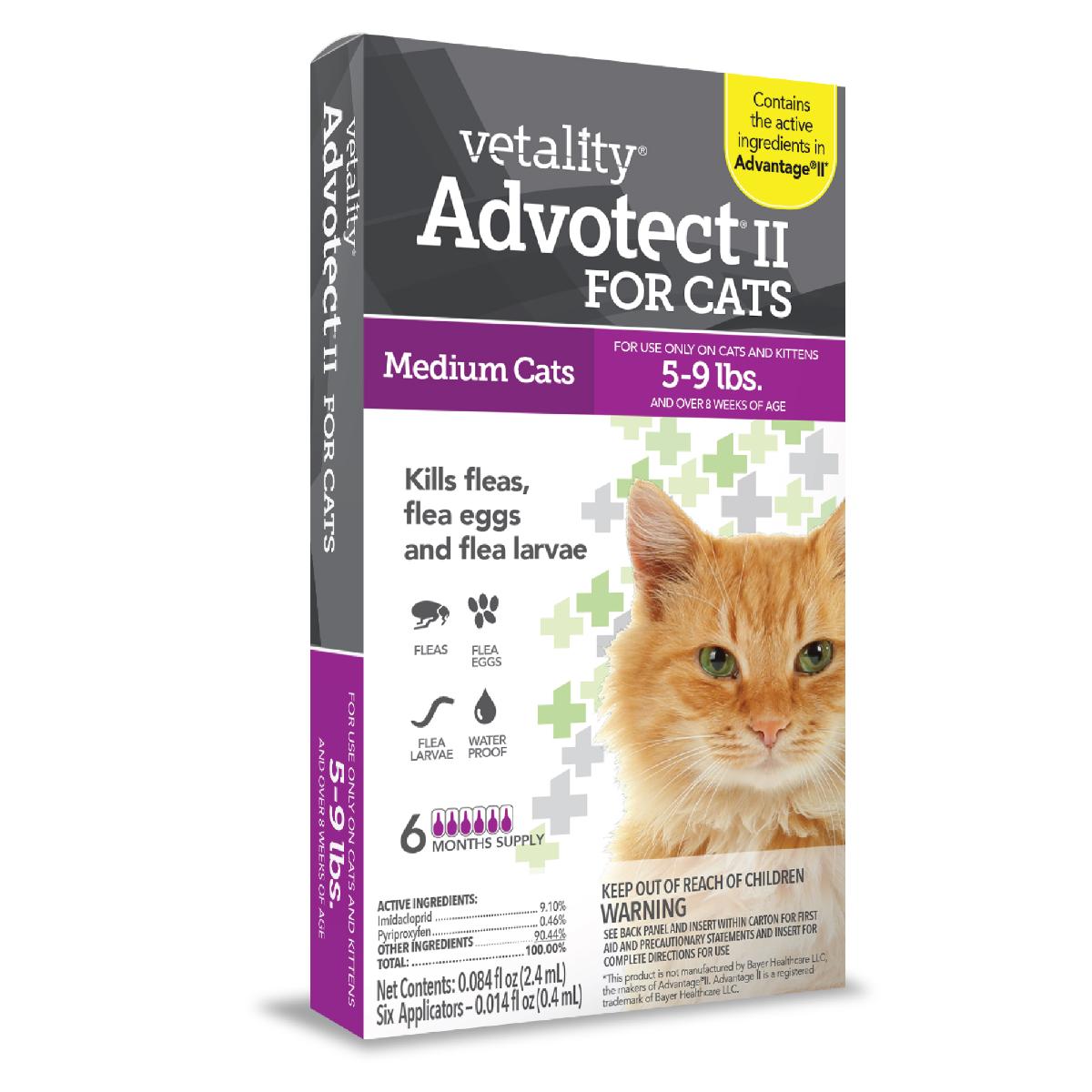 Vetality Advotect II for Cats, 5 9 lbs, 6 doses
