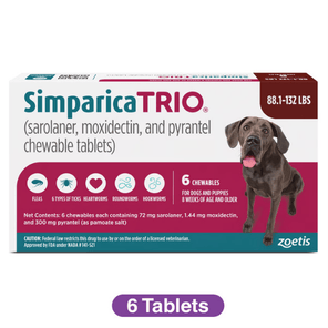 Simparica Trio 88.1-132 lbs Dogs, 6 Month Supply