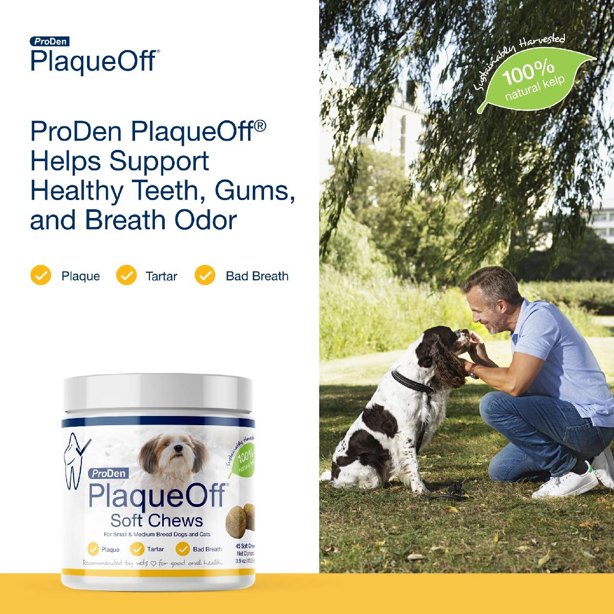 ProDen PlaqueOff Soft Chews with Natural Kelp, for Small & Medium Breed Dogs, 45ct