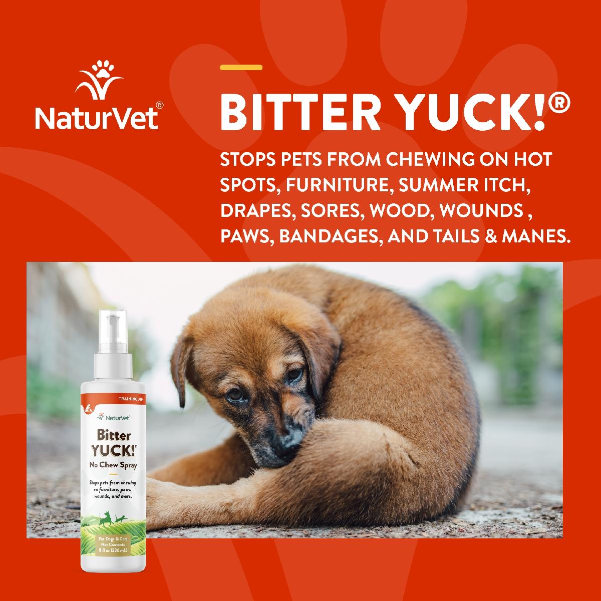 NaturVet Bitter Yuck! No Chew Spray for Cats and Dogs, 8 oz