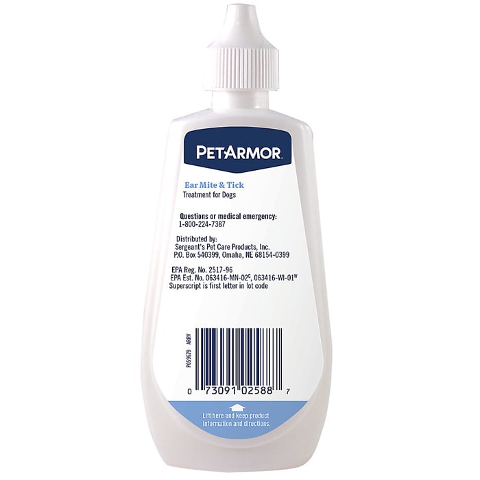 PetArmor Ear Mite & Tick Treatment for Dogs 3 fl oz