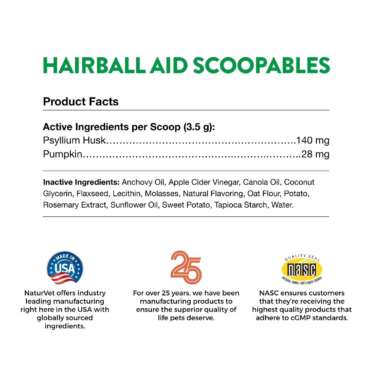 NaturVet Scoopables Hairball Aid Daily Support For Cats, 5.5 oz