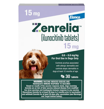 Zenrelia (ilunocitinib tablets) for Dogs, 15 mg, 30 Count