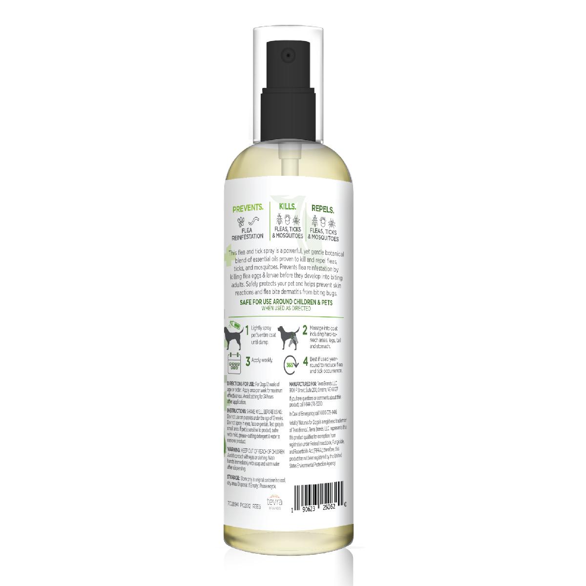 Vetality Naturals Flea & Tick Spray for Dogs 8 fl oz