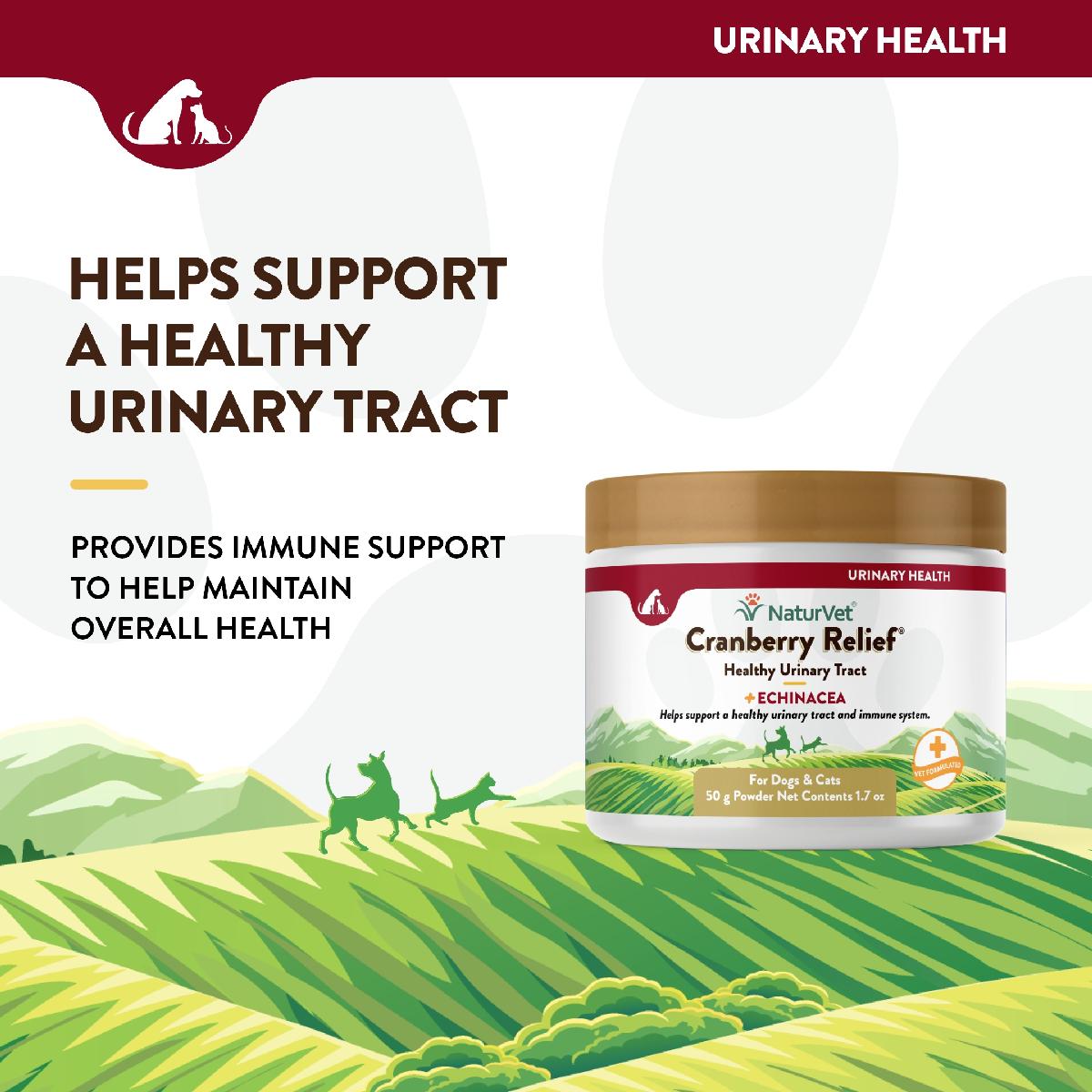 NaturVet Cranberry Relief Powder Plus Echinacea for Dogs and Cats, 50 grams