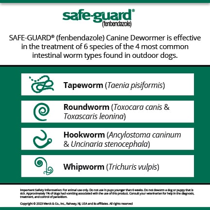 Safe Guard Canine Dewormer (fenbendazole), 3 pack, 2 g packets