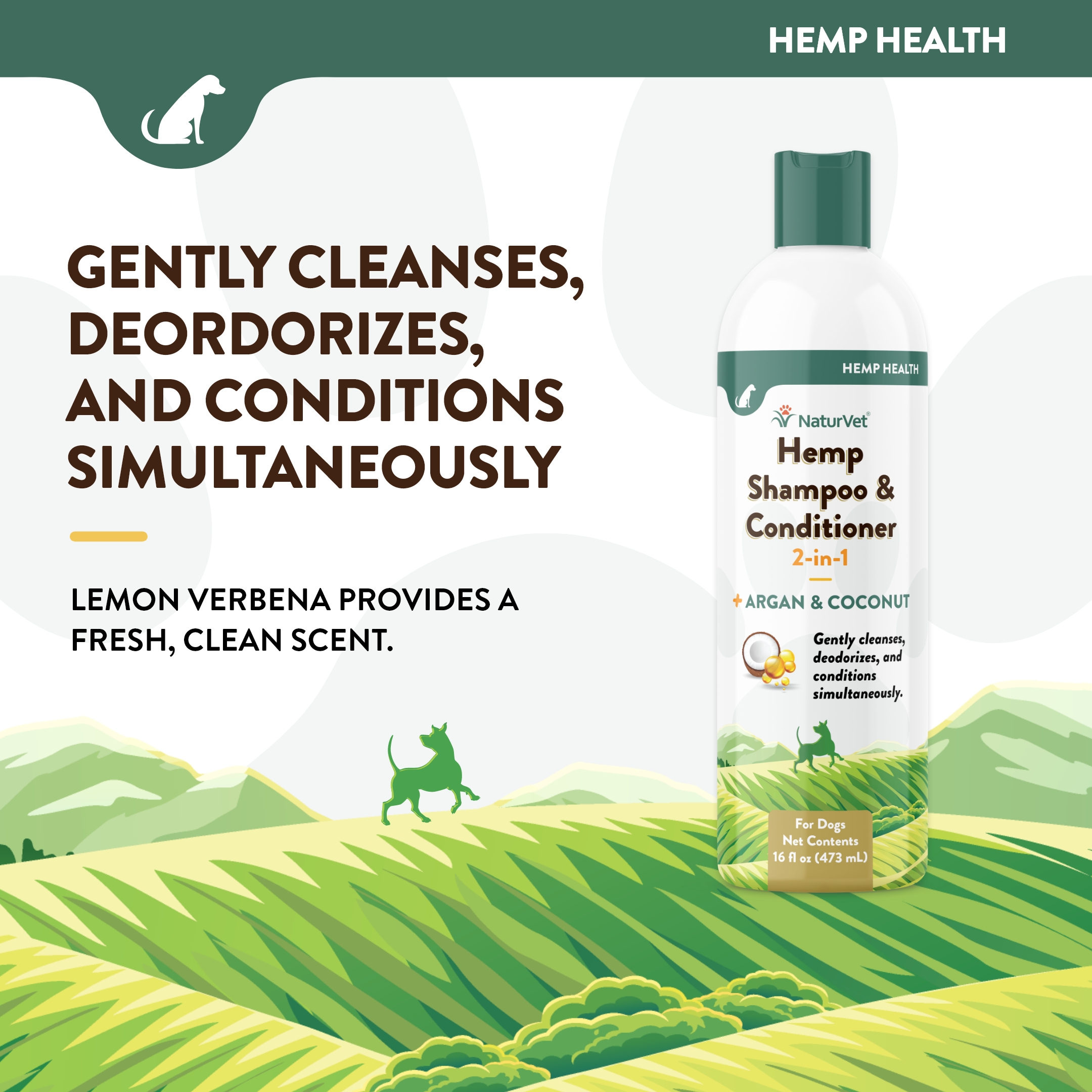 Hemp Shampoo Conditioner 2-In-1 16 fl oz NV