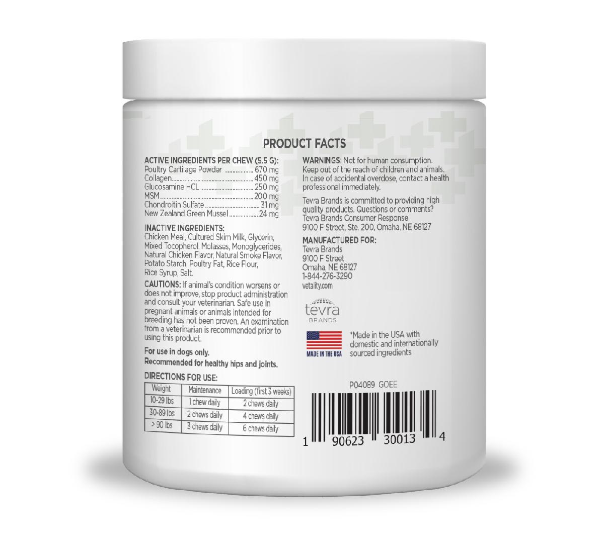 Vetailty Hip & Joint Chews for Dogs 60 ct Canister