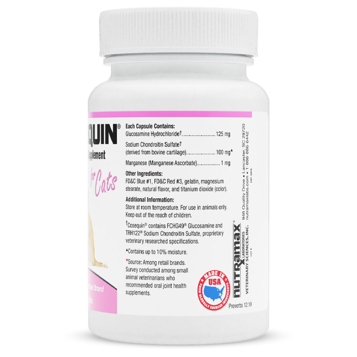 Nutramax Cosequin Joint Health Supplement for Cats   With Glucosamine and Chondroitin, 80 Capsules