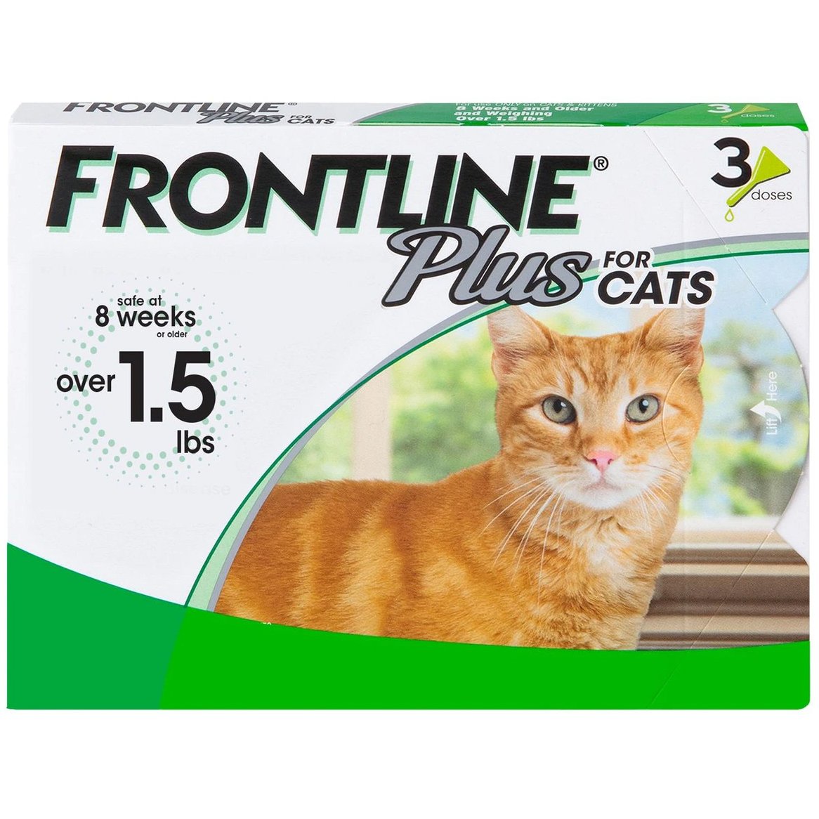 Frontline Plus for Cat & Kitten, Flea & Tick Treatment, 3 doses