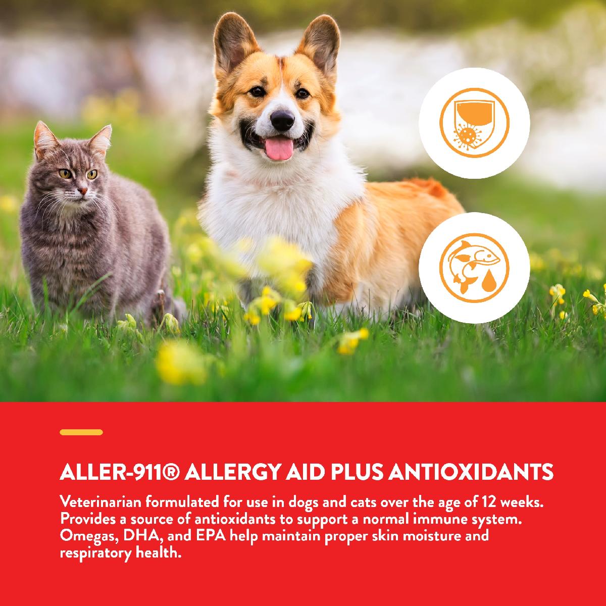 NaturVet Aller 911 Skin & Coat Soft Chews Plus Antioxidants for Dogs and Cats, 90 count