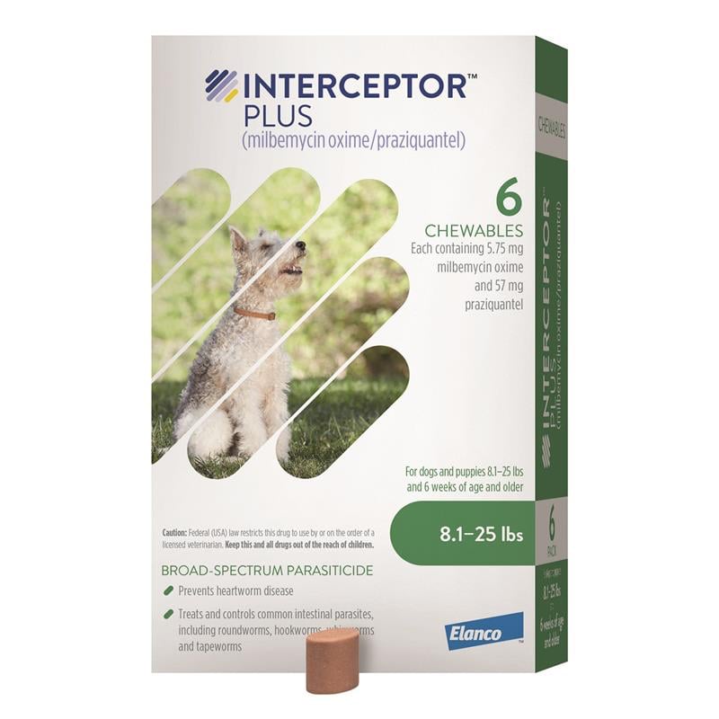 Interceptor Plus Chewable for Dogs 8.1-25 lbs