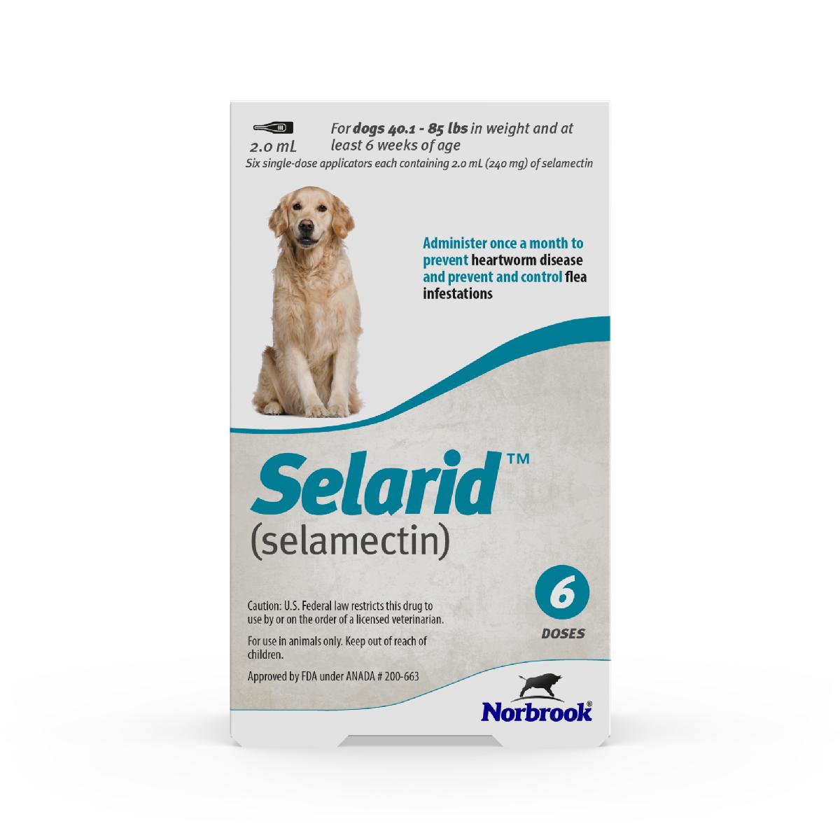 Selarid (selamectin) Topical Parasiticide for Dogs 40.1 85 lbs, 6 count