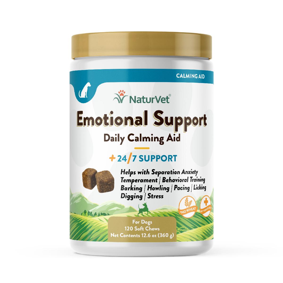 NaturVet Emotional Support Daily Calming Aid Dog Supplement, 120ct. Click to expand image