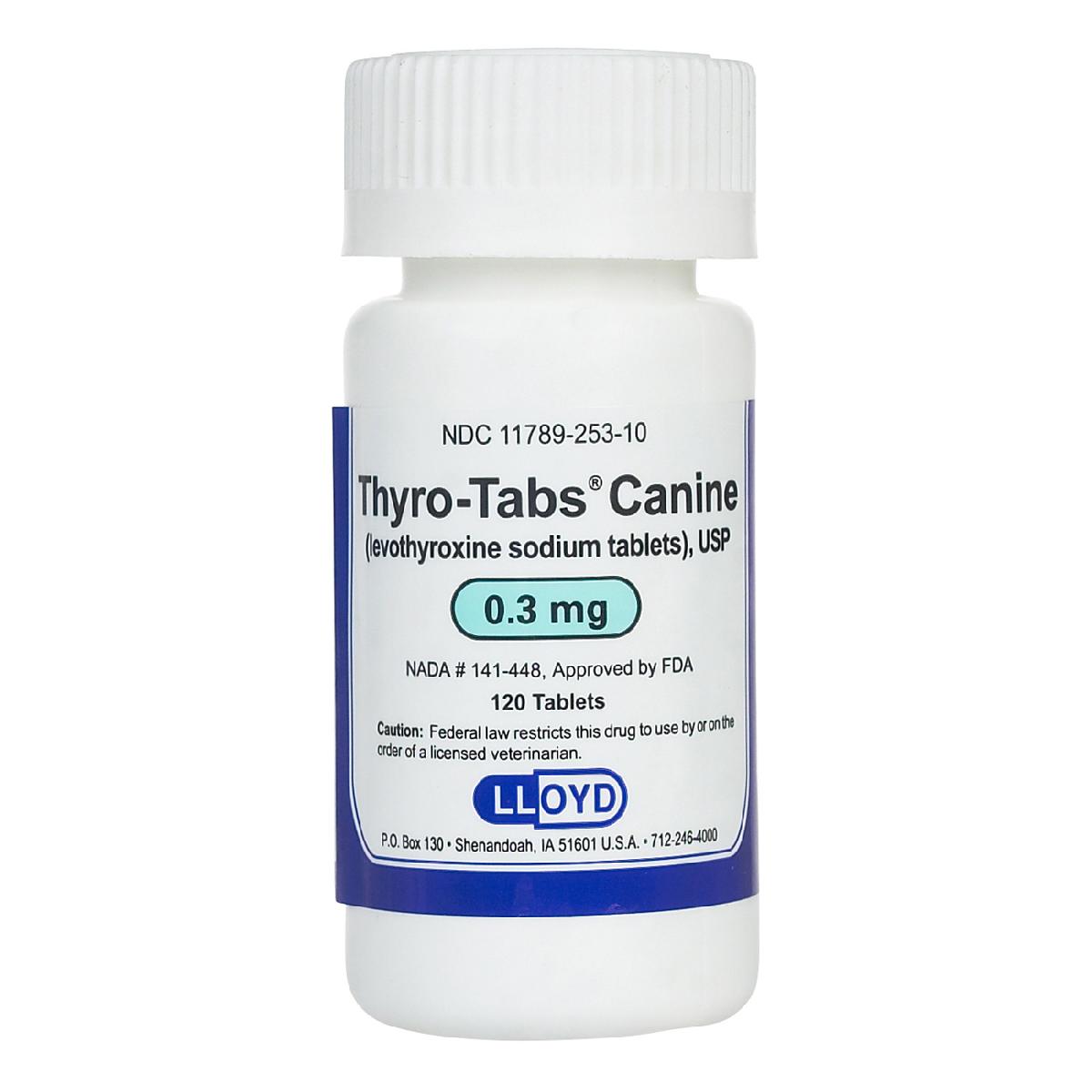 Thyro Tabs Canine (levothyroxine sodium tablets), USP, 0.3 mg, 120 count