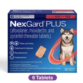 NexGard Plus for Dogs 66.1-132 lbs, 6 Chewables