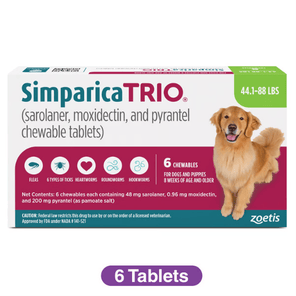 Simparica Trio 44.1-88 lbs Dogs, 6 Month Supply