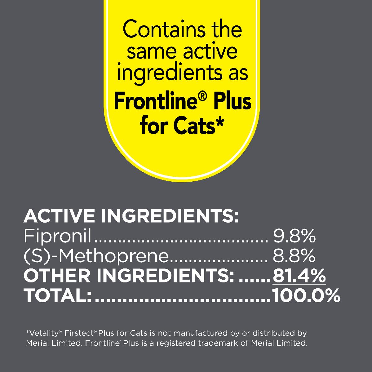 Vetality Firstect Plus For Cats over 1.5 lbs., 3 doses