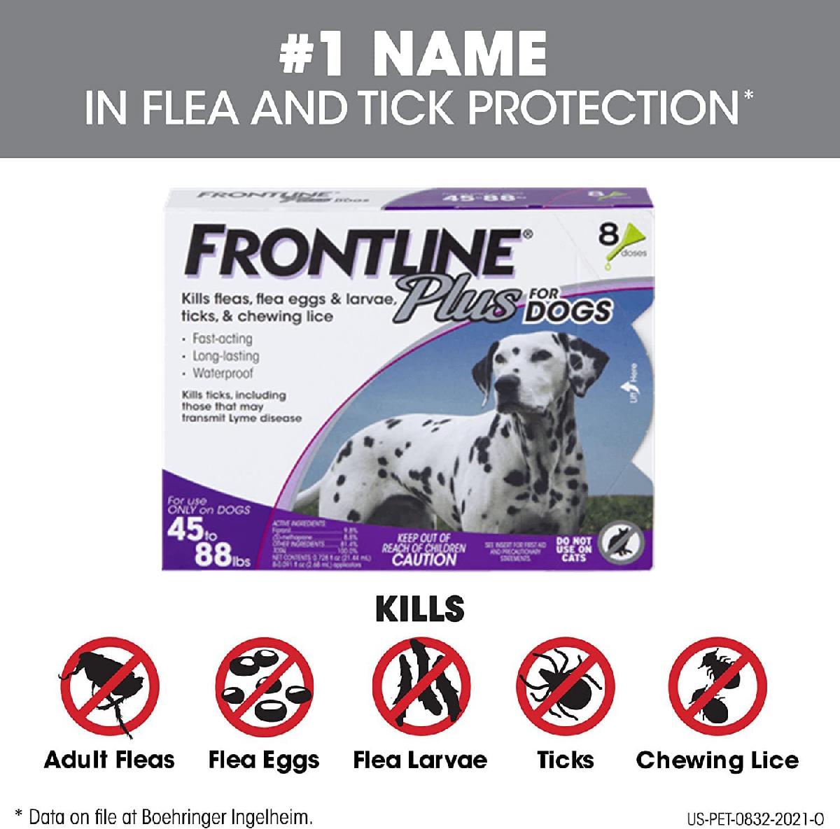 Frontline Plus for Dogs, 45 88 pounds, 3 doses