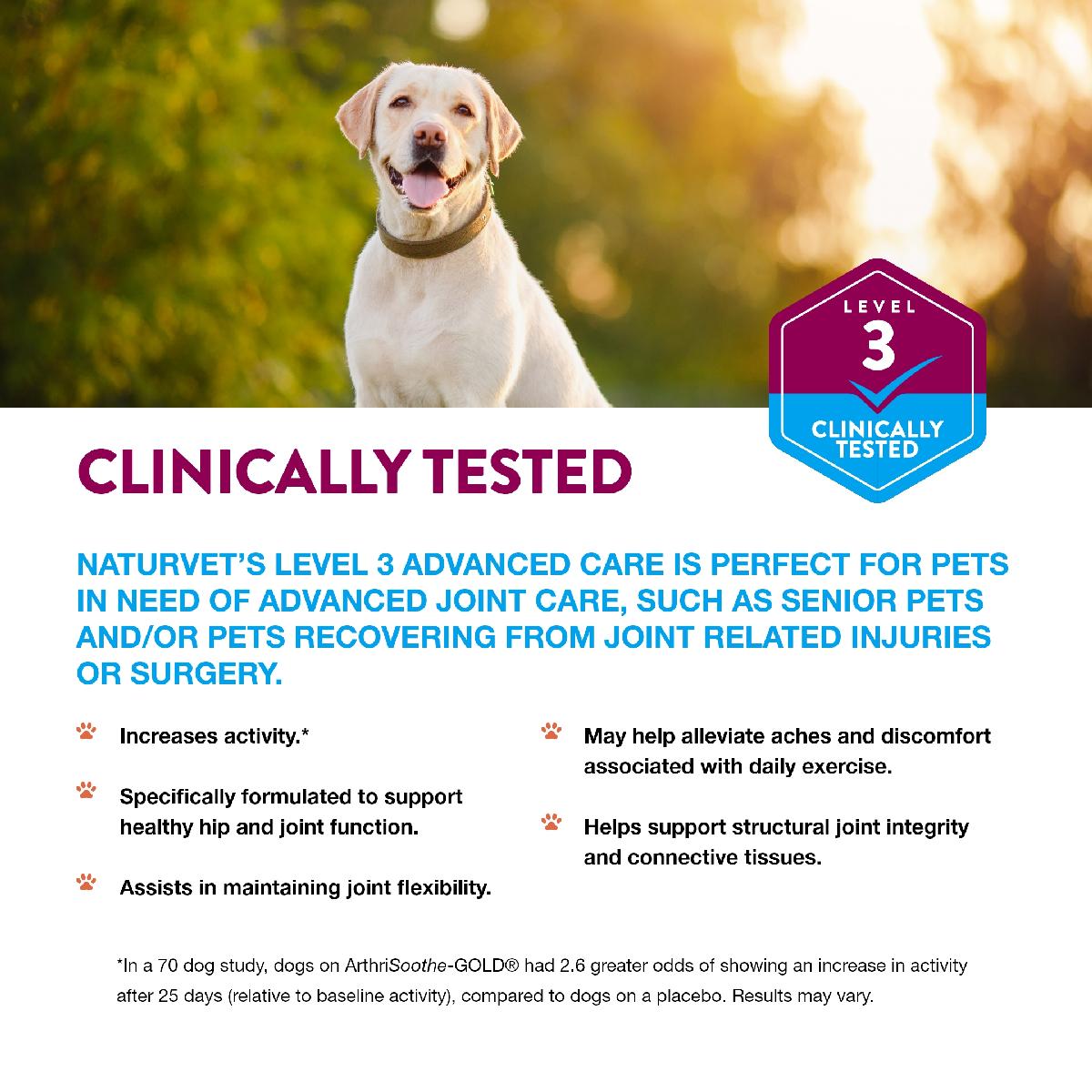 NaturVet ArthriSoothe GOLD Advanced Care Soft Chews 70 count