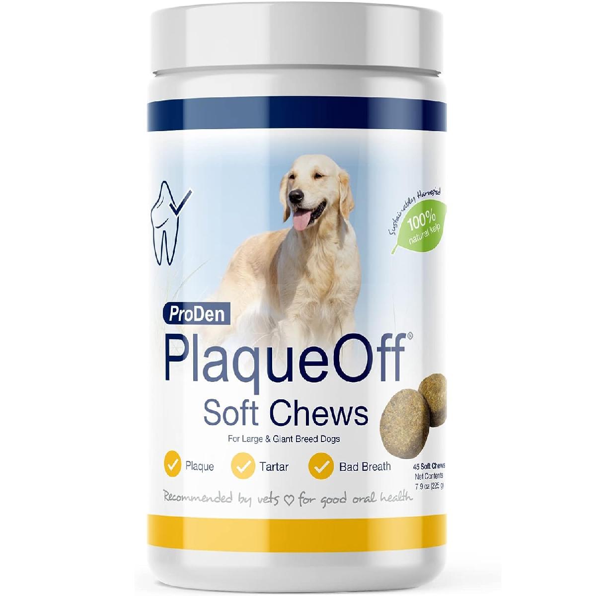 ProDen PlaqueOff Soft Chews with Natural Kelp, for Large Breed Dogs, 45ct. Click to expand image