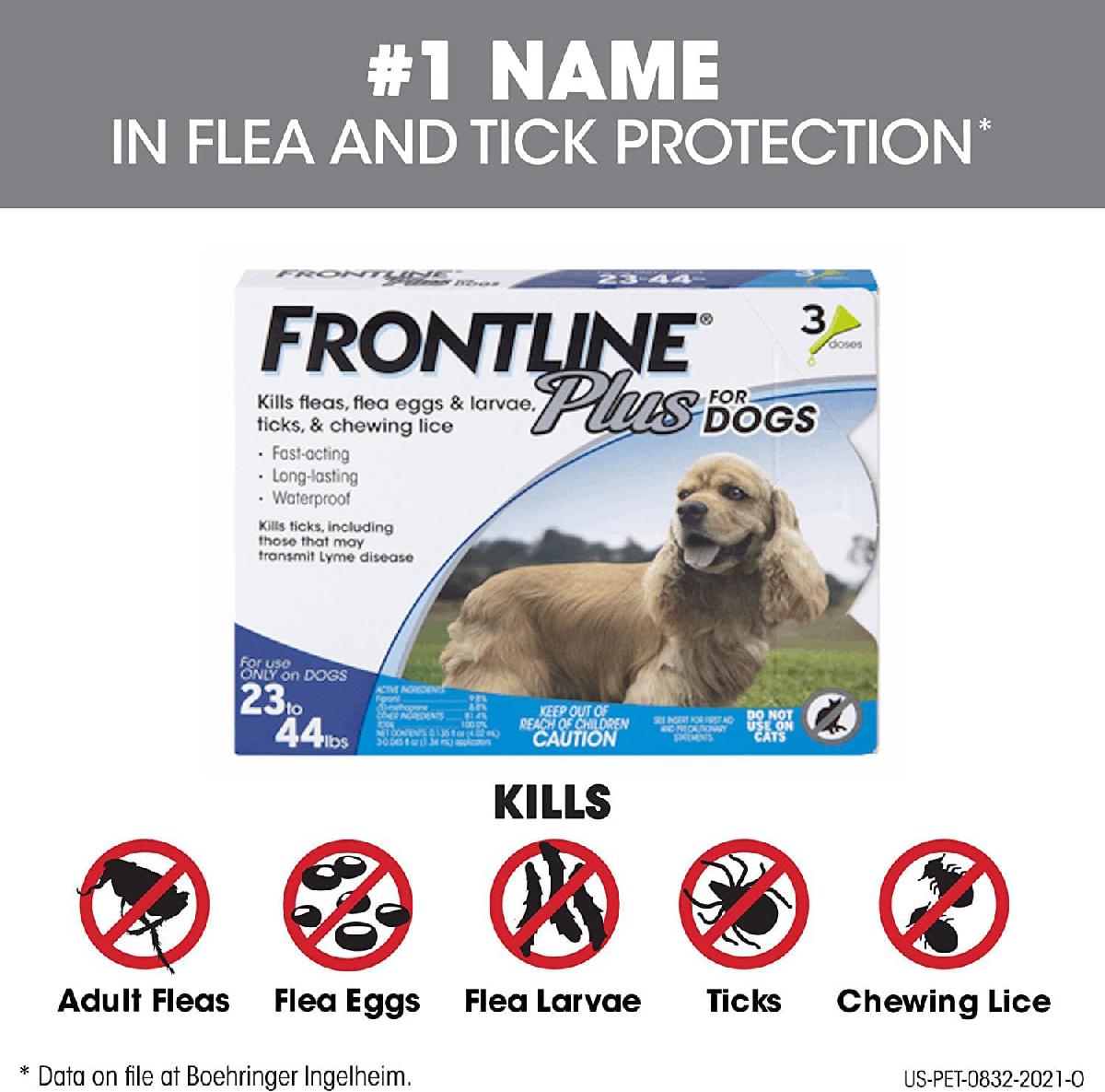 Frontline Plus for Dogs, 23 44 pounds, 3 doses