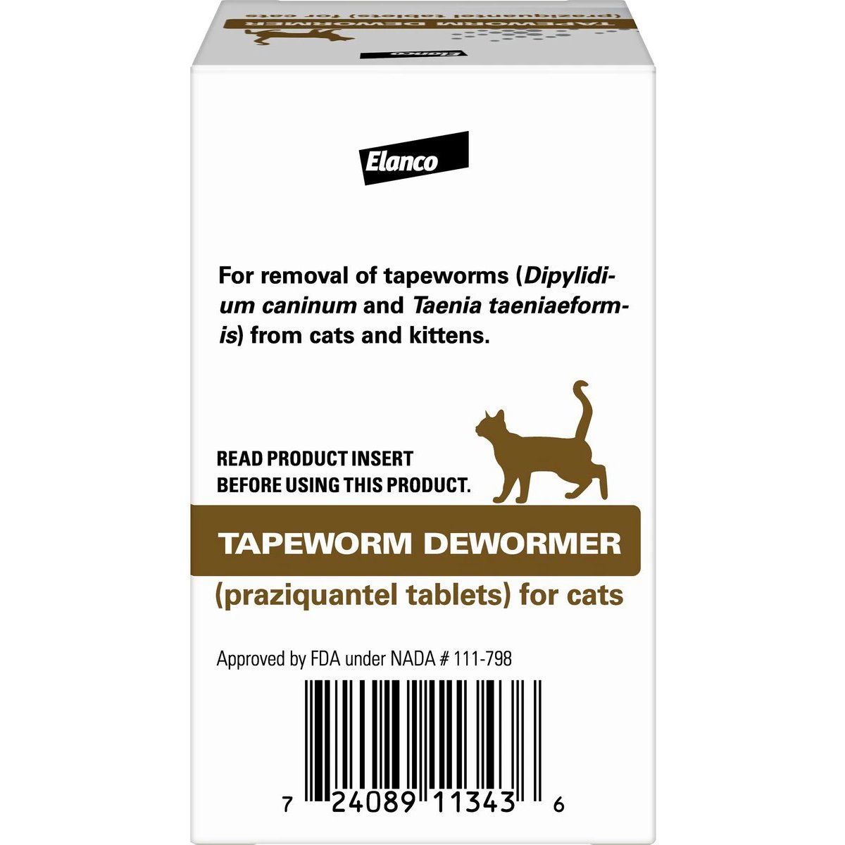 Elanco Tapeworm Dewormer (Praziquantel) for Cats 3 Tablets