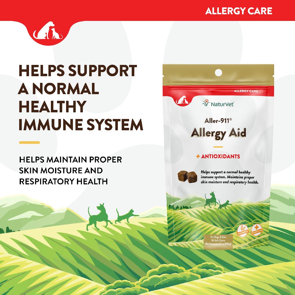 NaturVet Aller 911 Skin & Coat Soft Chews Plus Antioxidants for Dogs and Cats, 90 count