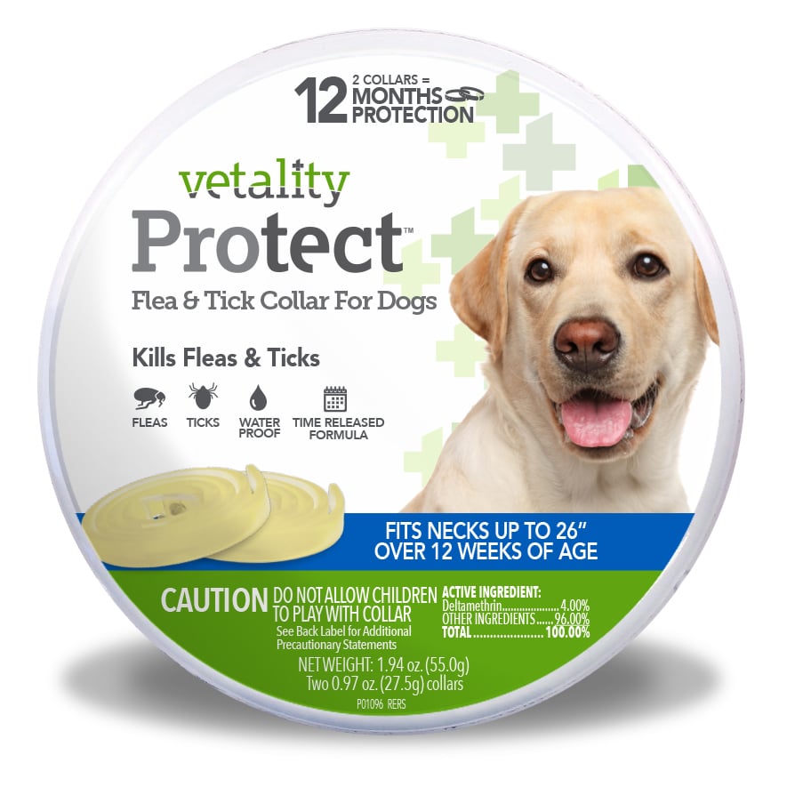Vetality ProTect Flea and Tick Collar for Dogs, 2 Count