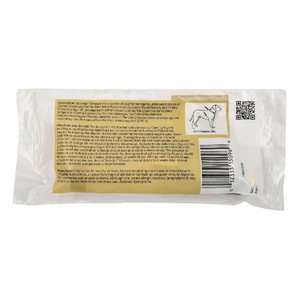 Solo Jec 10 Vaccine for Dogs, 1 single dose with syringe