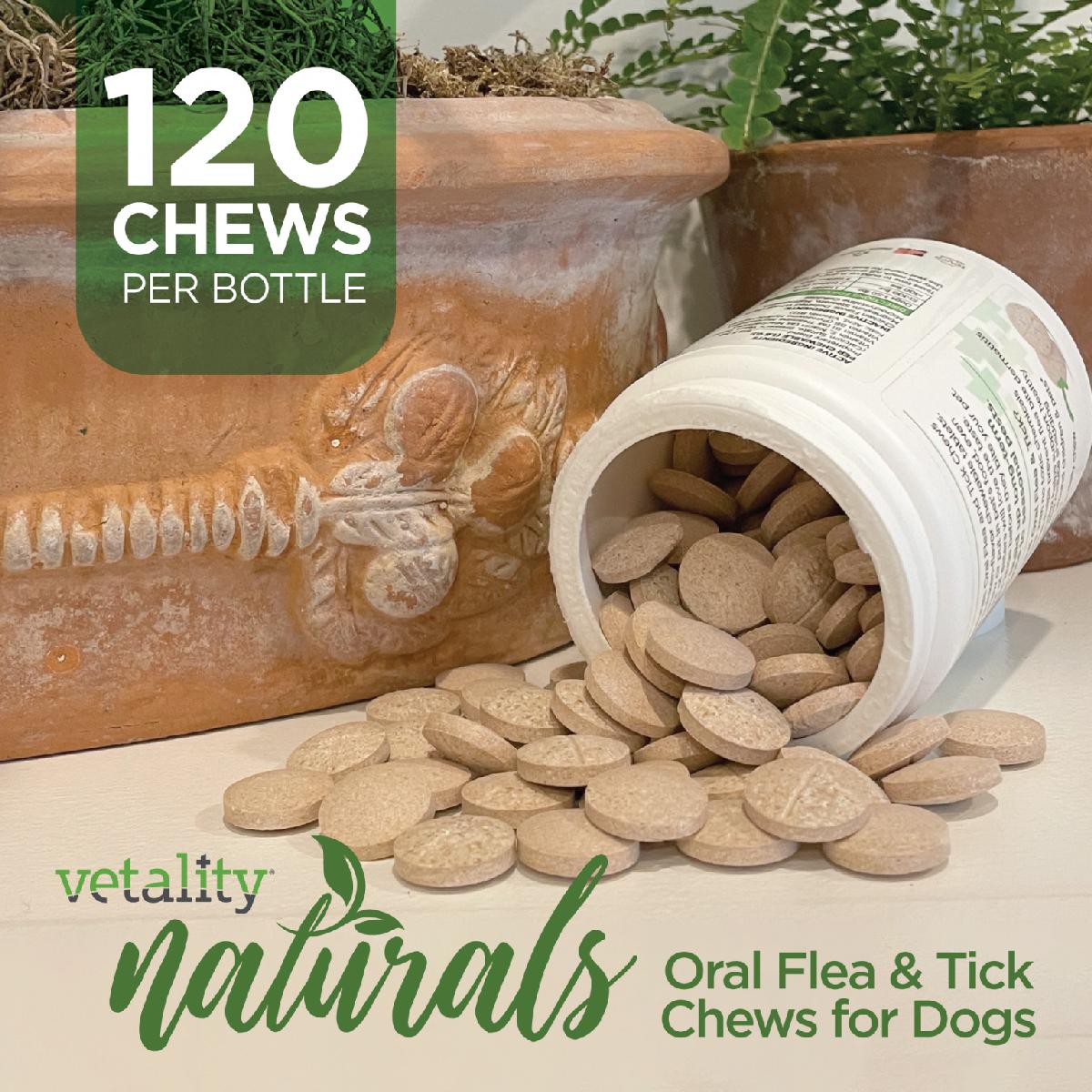 Vetality Naturals Oral Flea & Tick Chews for Dogs 120 ct