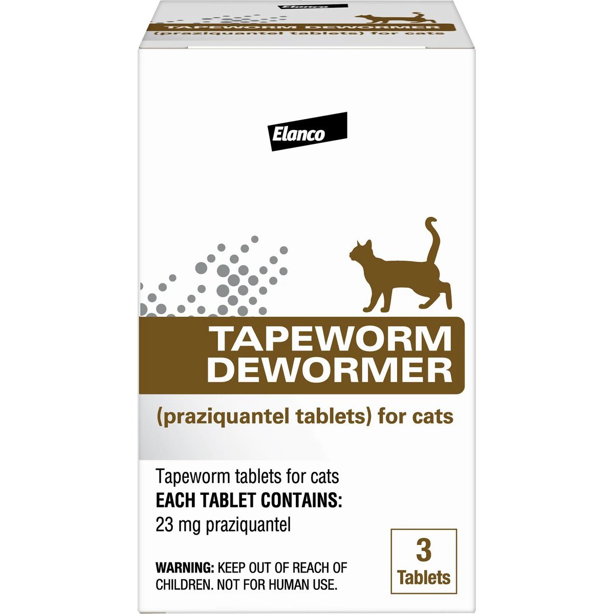 Elanco Tapeworm Dewormer (Praziquantel) for Cats 3 Tablets