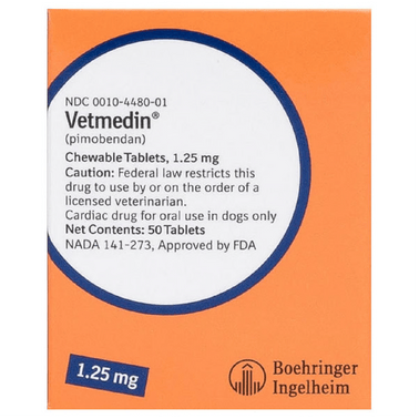 Vetmedin (pimobendan) Chewable Tablets 1.25 mg, 50 count