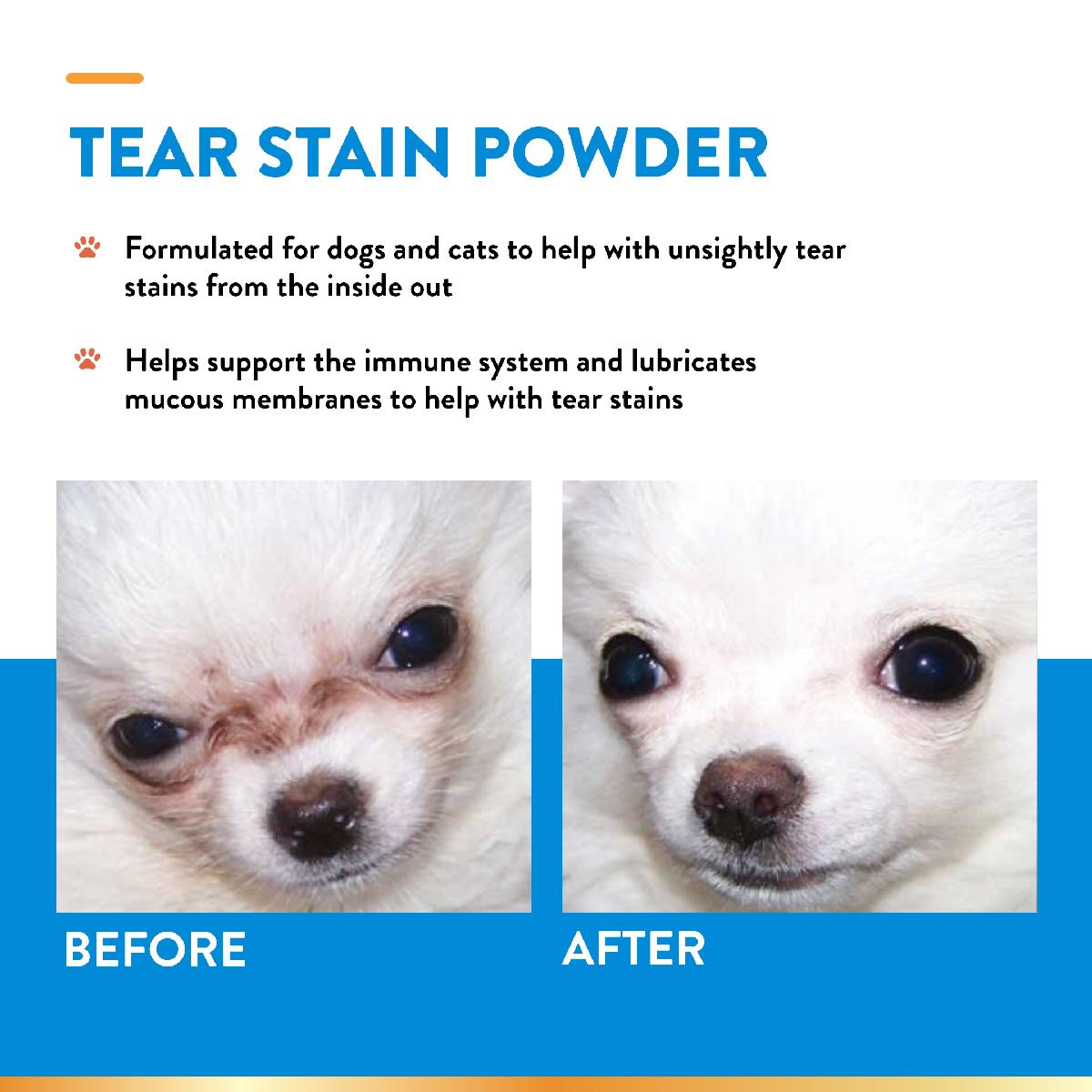 NaturVet Tear Stain Supplement Powder Plus Lutein for Dogs and Cats, 7 ounces, 200 grams