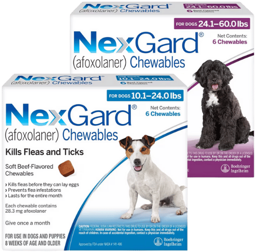 Boxes of Nexgard Chewables