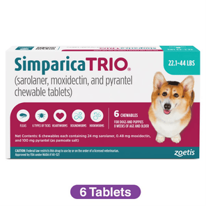 Simparica Trio 22.1-44 lbs Dogs, 6 Month Supply