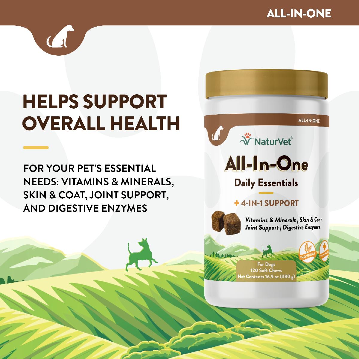 NaturVet All In One Soft Chews for Dogs 120 count