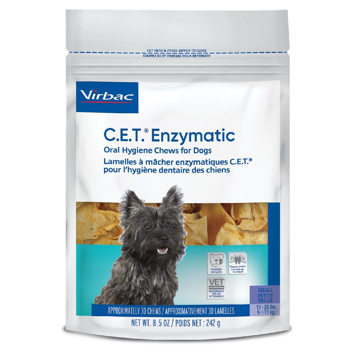 C.E.T. Enzymatic Oral Hygiene Chews for Dogs, 11 25 pounds, 30 count