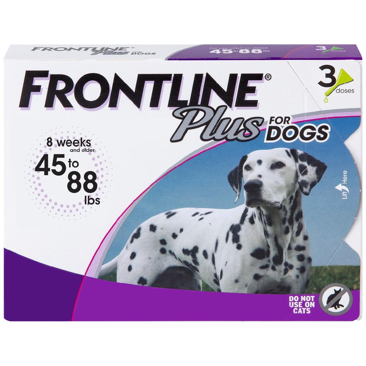 Frontline Plus for Dogs, 45 88 pounds, 3 doses