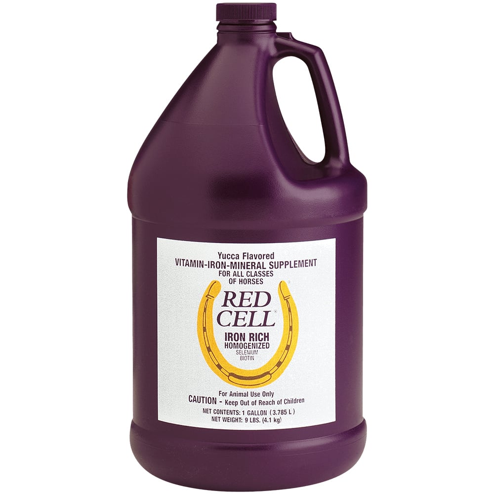 Red Cell Liquid Vitamin Iron Mineral Supplement for Horses 1 gallon bottle