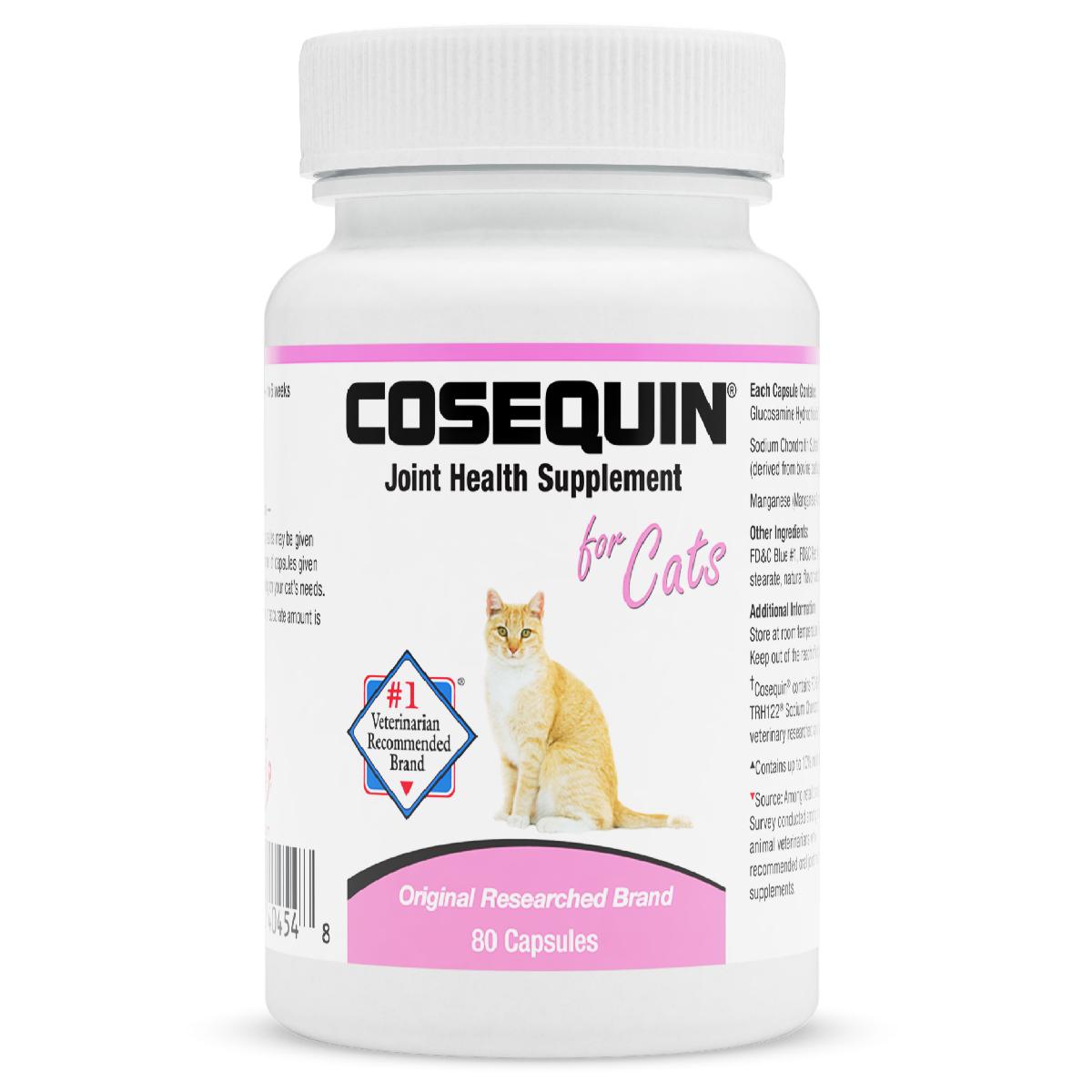 Nutramax Cosequin Joint Health Supplement for Cats   With Glucosamine and Chondroitin, 80 Capsules
