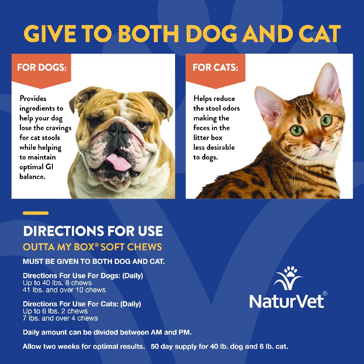 NaturVet Outta My Box Stool Deterrant for Dogs and Cats 500 chews