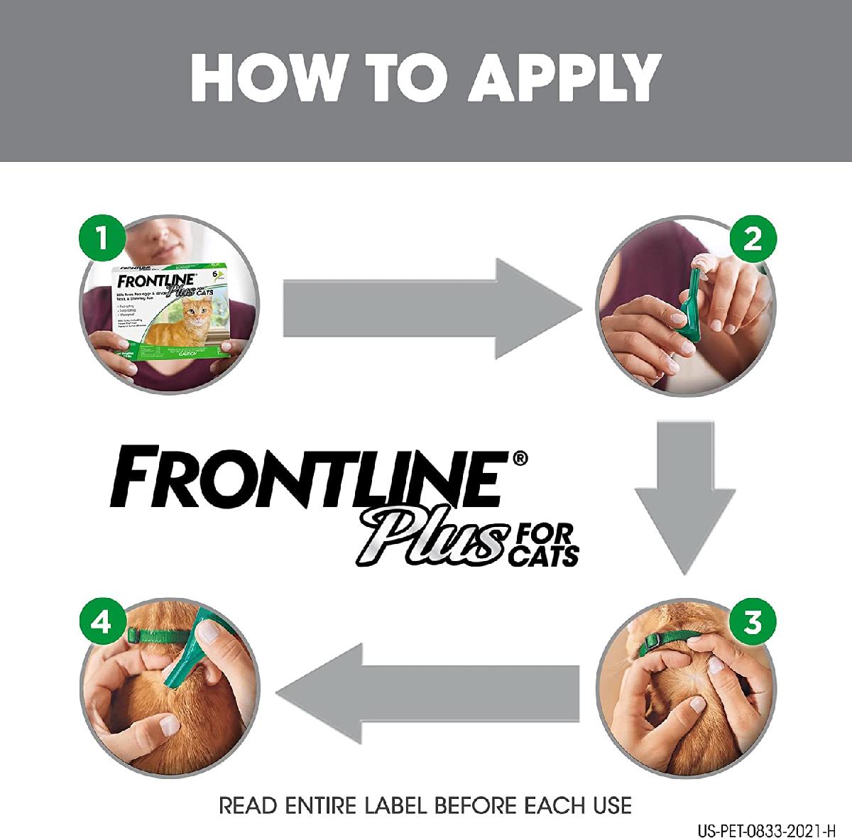 Frontline Plus for Cat & Kitten, Flea & Tick Treatment, 3 doses