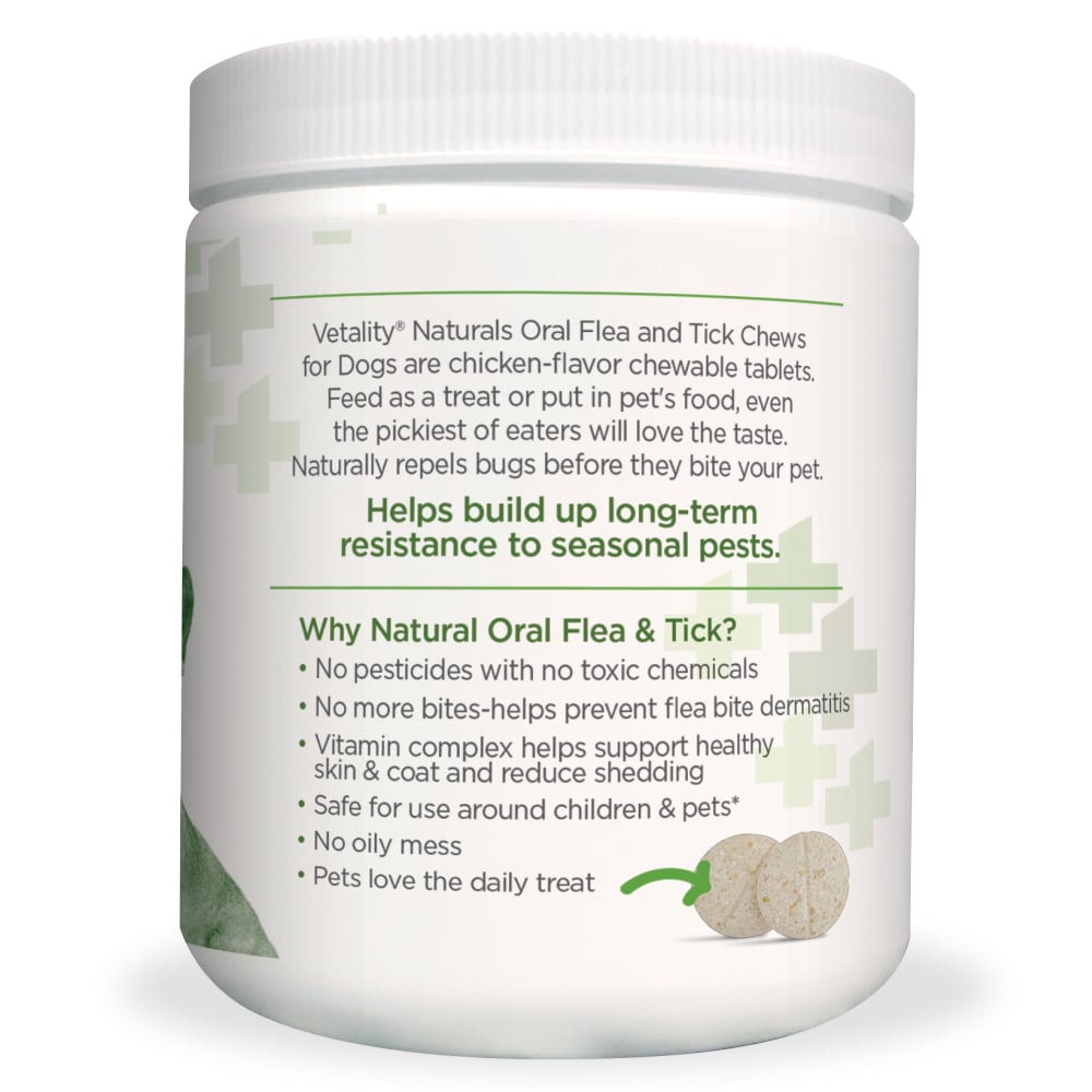 Vetality Naturals Oral Flea & Tick Chews for Dogs 120 ct