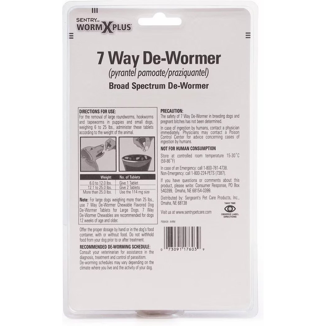 Sentry HC Worm X Plus 7 Way De Wormer for Puppies & Small Dogs 2 count