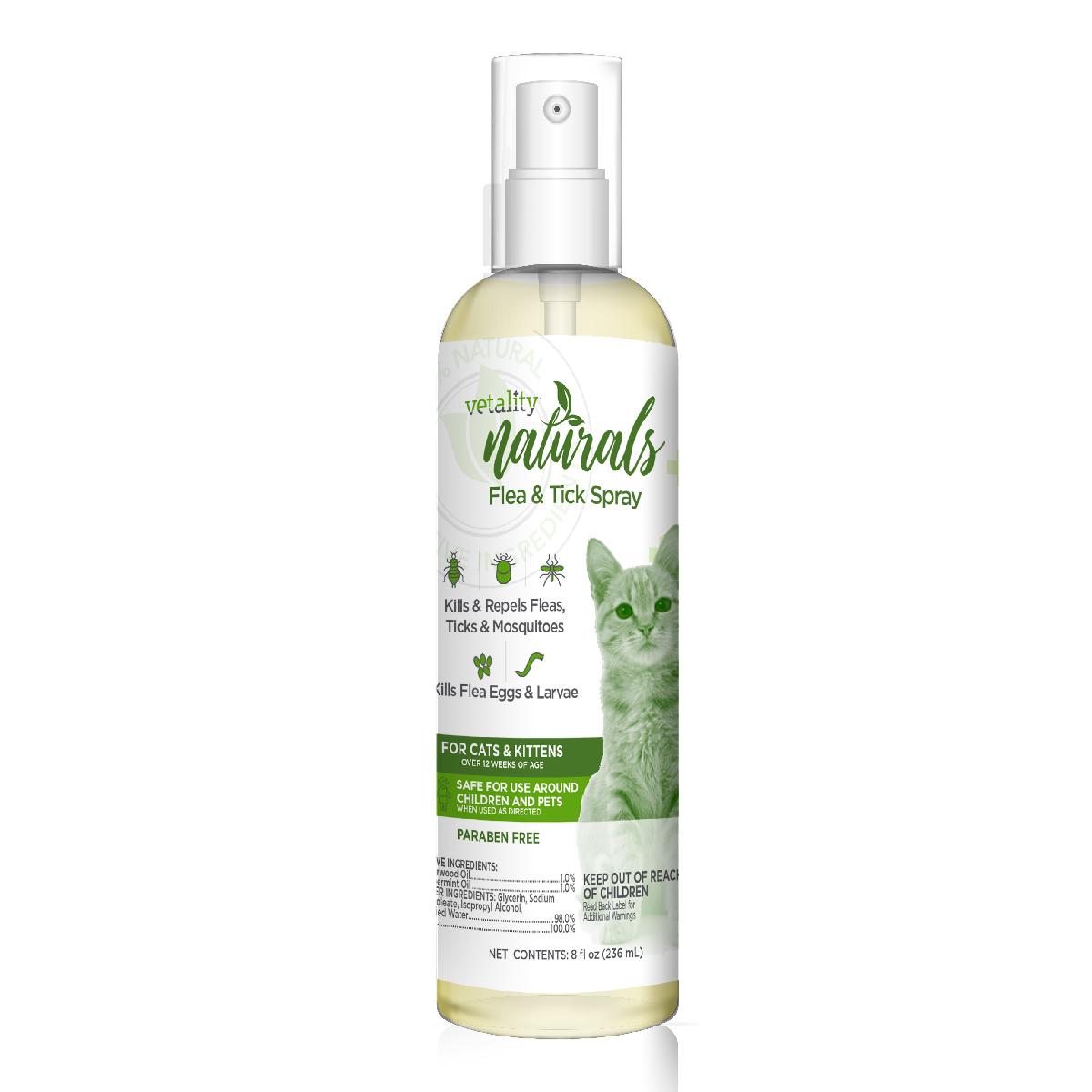 Vetality Naturals Flea & Tick Spray for Cats 8 fl oz